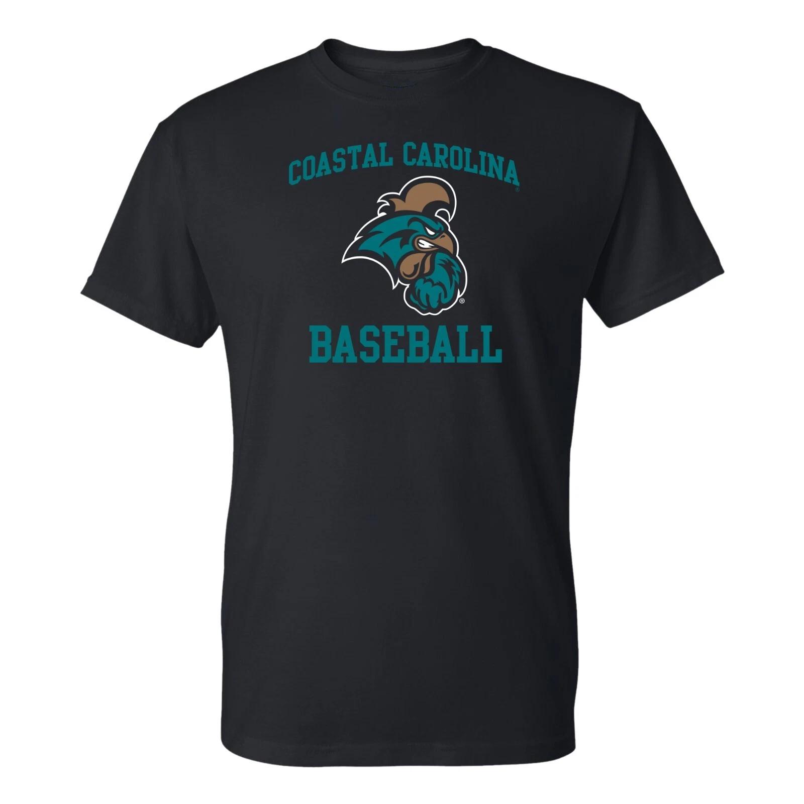 Coastal Carolina University Chanticleers Arch Logo Baseball T-Shirt - Black M