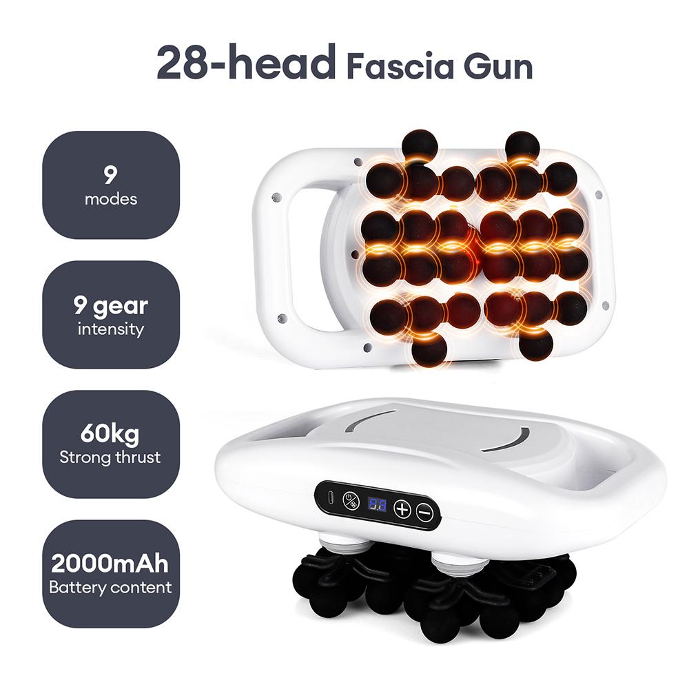 28-Heads Body Massage Gun High-Frequency Vibration Fascia Gun Back Waist Thigh Massager Neck Shoulder Massager Muscle masajeador