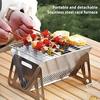 Bærbar Sammenleggbar Grill Varmesteller Multifunksjonell Camping BBQ Grillstativ Nett Vedovn Rustfritt Stål BBQ Grill