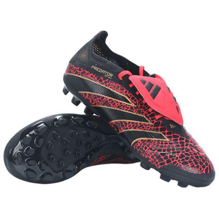 Adidas PREDATOR ELITE Anti-Slip Wear-Resistant Soccer Shoes Unisex Black Red Sneakers JR3359