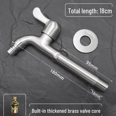 TLXT Stainless Steel Washing Machine Faucet (Single Cold, Anti-Splash)