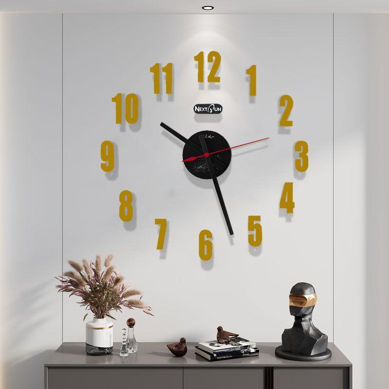 Creative 3D Paste Your Own Digital Clock Hole-free Living Room Home Wall Clock Watch Gift Home Decoration