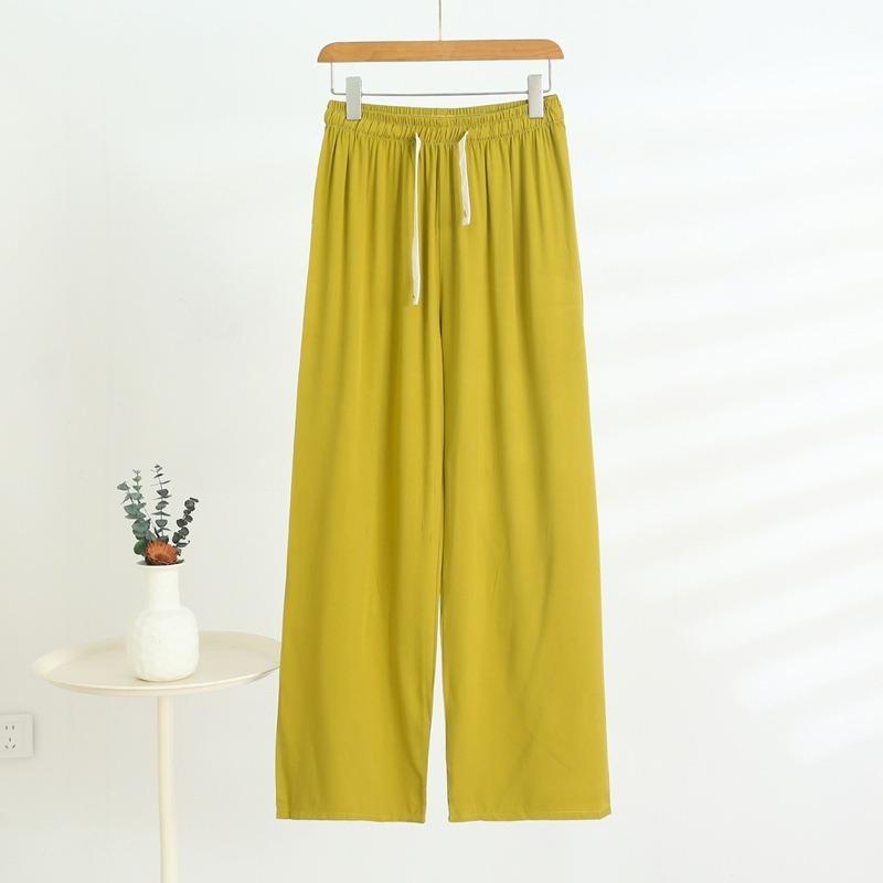 Women's Wide-legged Trousers Summer Versatile Thin Section Loose Dragging High Waisted Outside Wearing Casual Trousers