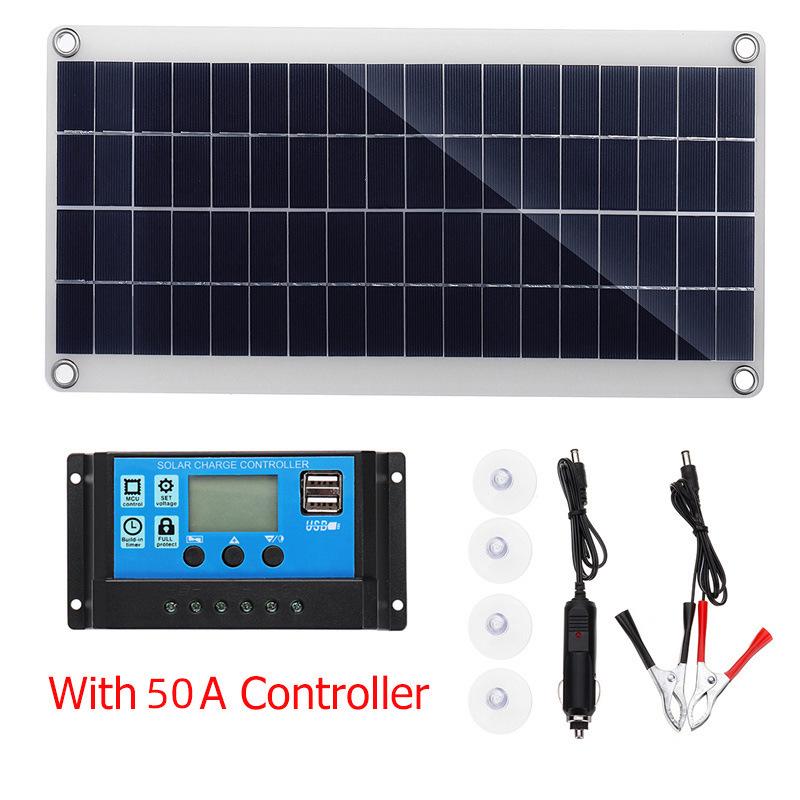 300W Solar Panel Kit with 10-60A Controller for Car, Yacht, or Home
