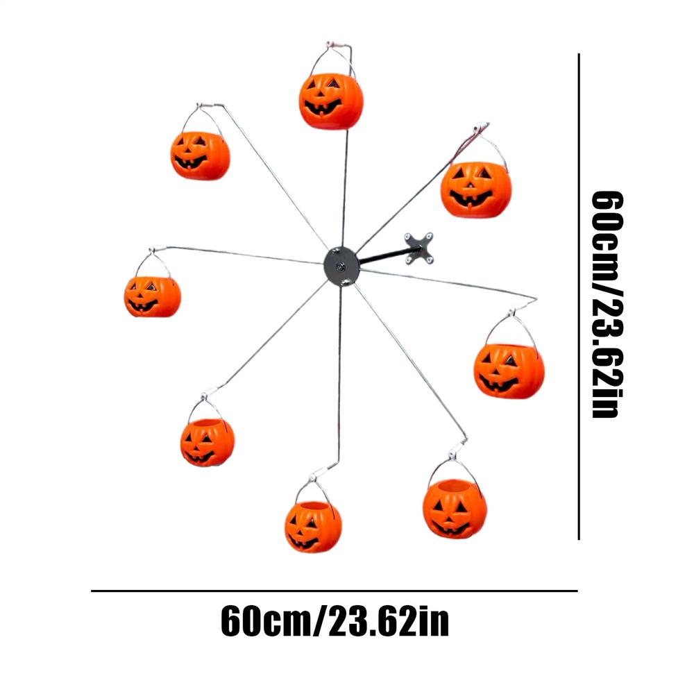 Хэллоуин Вращающаяся Тыква Череп Металлическая Кормушка для Птиц Вращающееся Колесо Обозрения Игрушка Привлекает диких и домашних птиц для кормления Декоративный инструмент