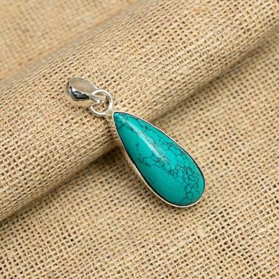 Pendente in argento sterling 925 con pietra preziosa turchese Santa Rosa, fatto a mano