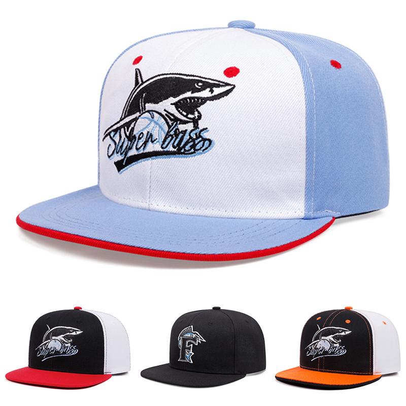 Yiran Bag Women's New Creative Baseball Hat Shark Embroidered Hip Hop Hat Street Skateboarding Hat Daily Sunshade Flat Edge Hat