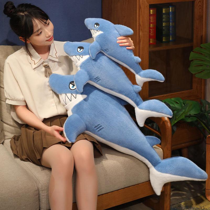 Ferocious Shark Throw Pillow Plush Toy Doll Can Be Blue Baby Shark Doll Children Soothing Doll