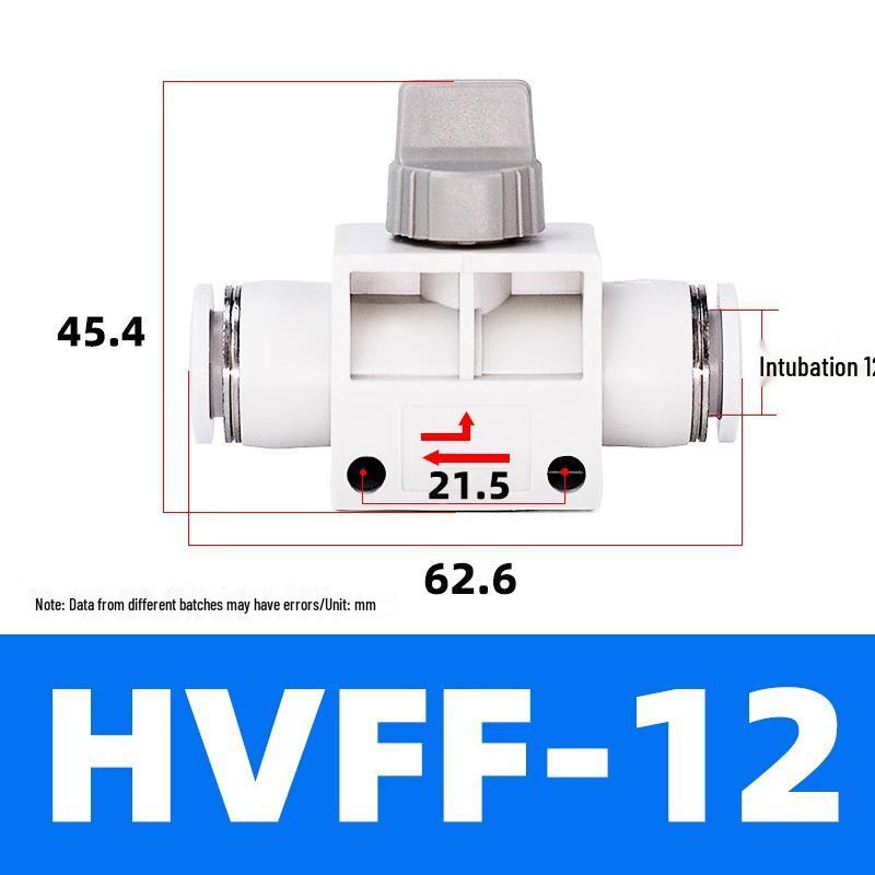 Pneumatic BUC-6-10 Hand Valve 8mm/12mm Air Hose Quick Connect Straight-Through Valve