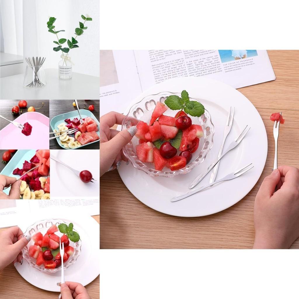 Stainless Steel West Tableware Fruit Forks Elegant Small Sized Snack Cake Dessert Utensils