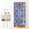 Women's Ethnic Print Scarf with Tassel Fringe LightweightMulti-Functional Shawl for Warmth, & Style - Blue & White Bohemian Design for Casual Outings
