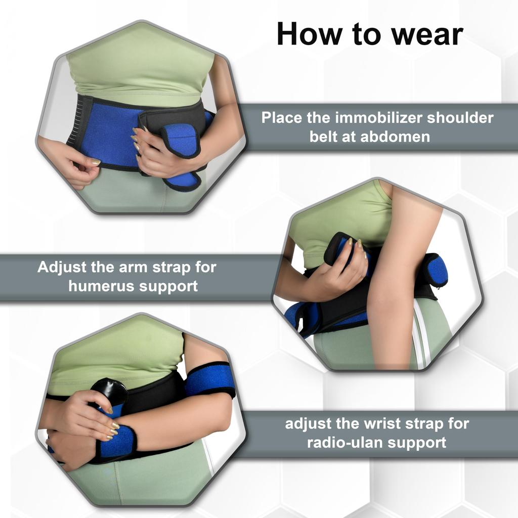 Wonder Care Left Right Shoulder Immobilizer Arm Sling Elastic Brace for Clavicle Collar Bone Dislocation Subluxation Shoulder stabilizer Compress
