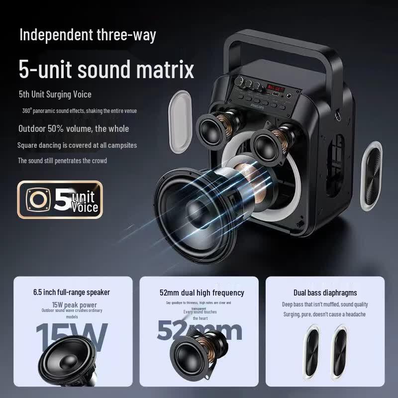Philips SD110 Portable Bluetooth Speaker with Wireless Microphone (CN Version)