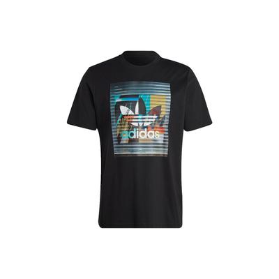 Koszulka Męska z Krótkim Rękawem z Okrągłym Dekoltem z Nadrukiem Wzoru Listu Koniczyny Originals Logo Czarna IC5729