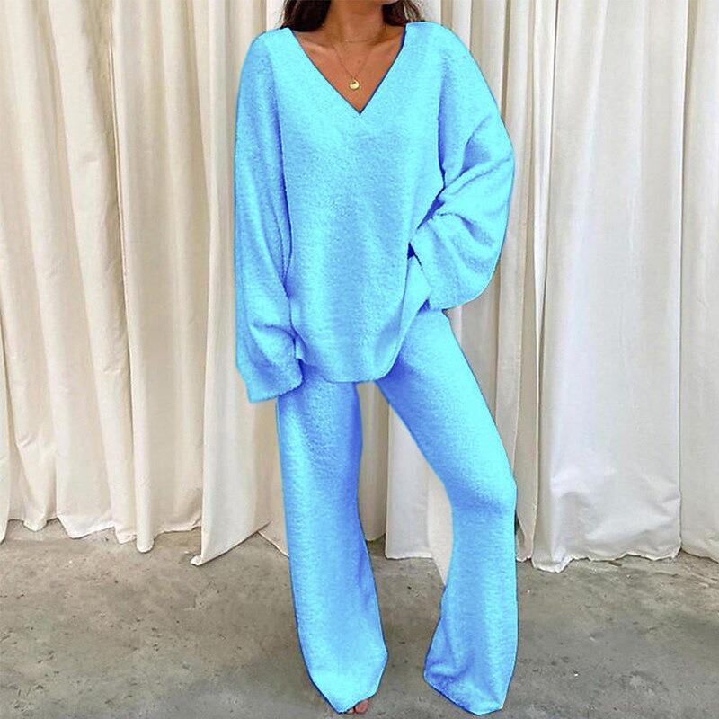 JPNTKY Women's Fashion Casual Long Sleeve V Neck Pants Suits