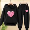 Petals heart-shaped Children's Tops and bottom Hoodies Girls Boy age 3-12 Coat Casual Toddle Sweatshirr clothing