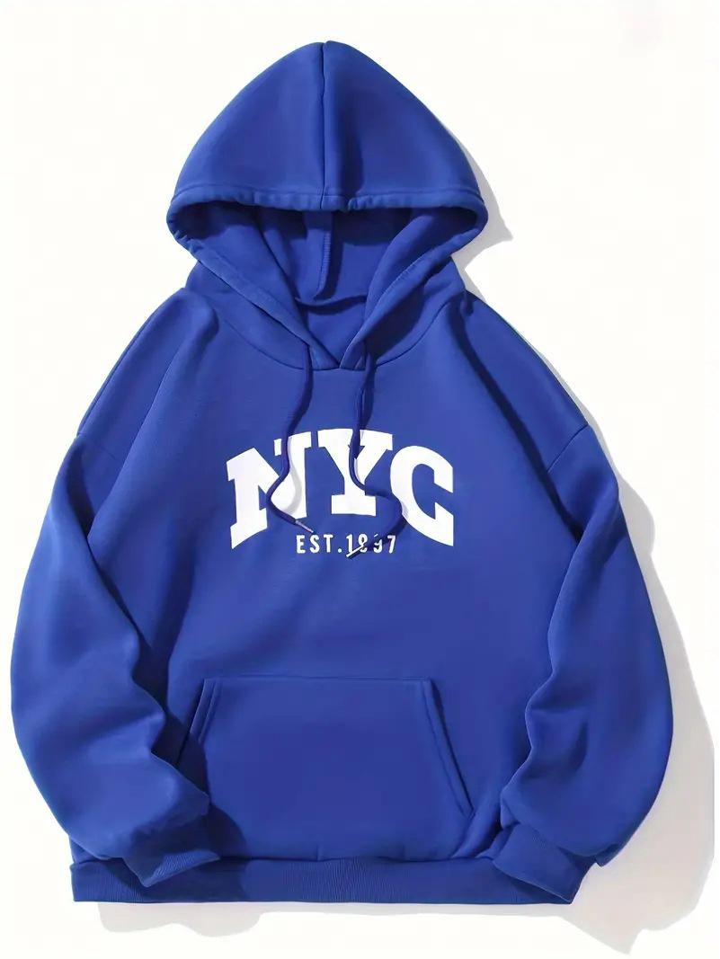 

Женский свитер с принтом, с круглым вырезом, европейский и американский стиль, 2024 M синий