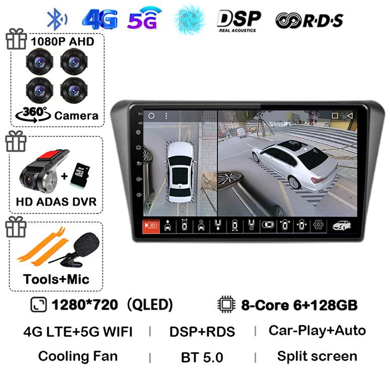Android 14 Auto Carplay WIFI+4G For Peugeot 408 2014 2015 2016 2017 2018 GPS Car Radio Multimedia Video Player Stereo 360 Camera