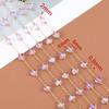 2meters 1meter Stainless Steel Love Heart Beaded Chain Clear Pink Green Crystal Chain for Necklace Bracelet Jewelry Making DIY