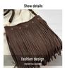 Retro Ethnic Tassel Tote Bag - Large Capacity & Versatile Crossbody for Autumn 2025