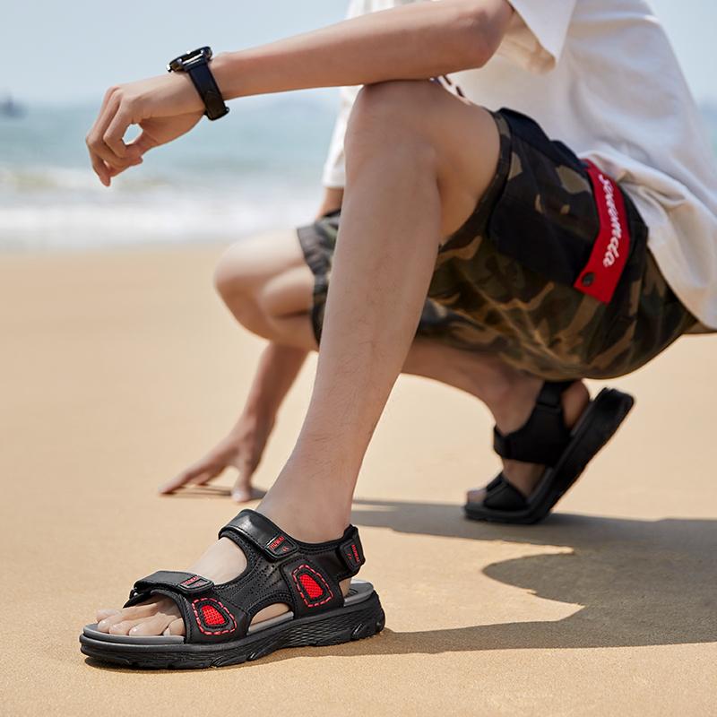 38-46 Summer Men's Leather Outdoor  Sport Sandals  Casual Non-Slip Beach Sandals