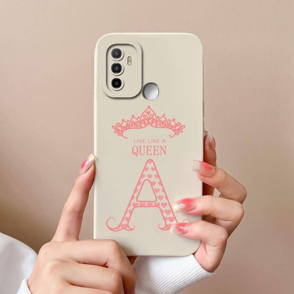 For OPPO F19 Pro+ F19S F9 F11 F15 F17 F5 F7 Case Cover Luxury Fashion Phone Bags Protective Matte Liquid Soft Silicone Crown Letters For OPPO Bumper