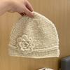 A Unique Handcrafted Crocheted Three Dimensional Flower Pullover Hat for Women An Elegant and Versatile Sequined Headpiece for Autumn and Winter