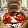 Michael Jackson Print Round Rug, Washable Floor Carpet, For Entryway Dorm Laundry Room Office Study, Home Decor Birthday Christmas Gift