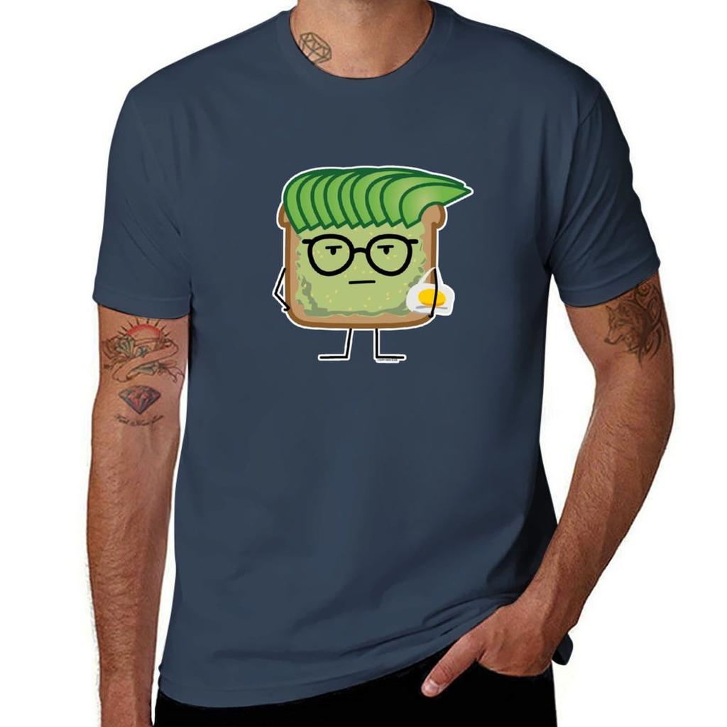 Avocado Toast Hipster Glasses Hair Egg Man Purse Tshirt Performance Workout Short Sleeve Tee