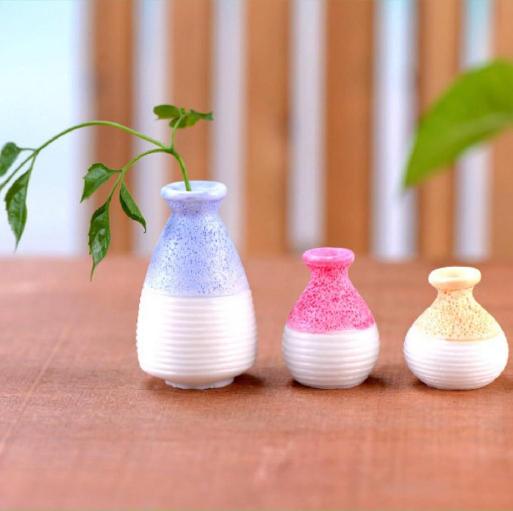 Voyyphixa Mini Miniatur Mini Set von Niedlichen DIY Tischplattenlandschaft Bonsai Mikrolandschaft Lustig Neu Geburtstagszubehör Figuren, Vasen, 9, Dekor,