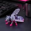 Dynamic Poseable Insect Statue 3D Printed Articulated Bee Fidget Toy, Flexible Joint Figurine with Keychain, Modern Minimalist Room Decoration