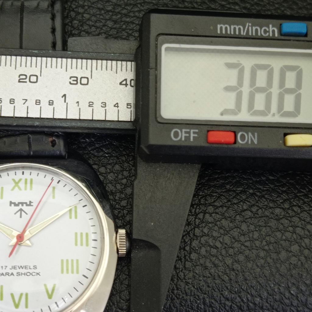 HMT Handaufzug Indische Herren Vintage Römische Ziffern Weißes Zifferblatt Uhr a702844-1