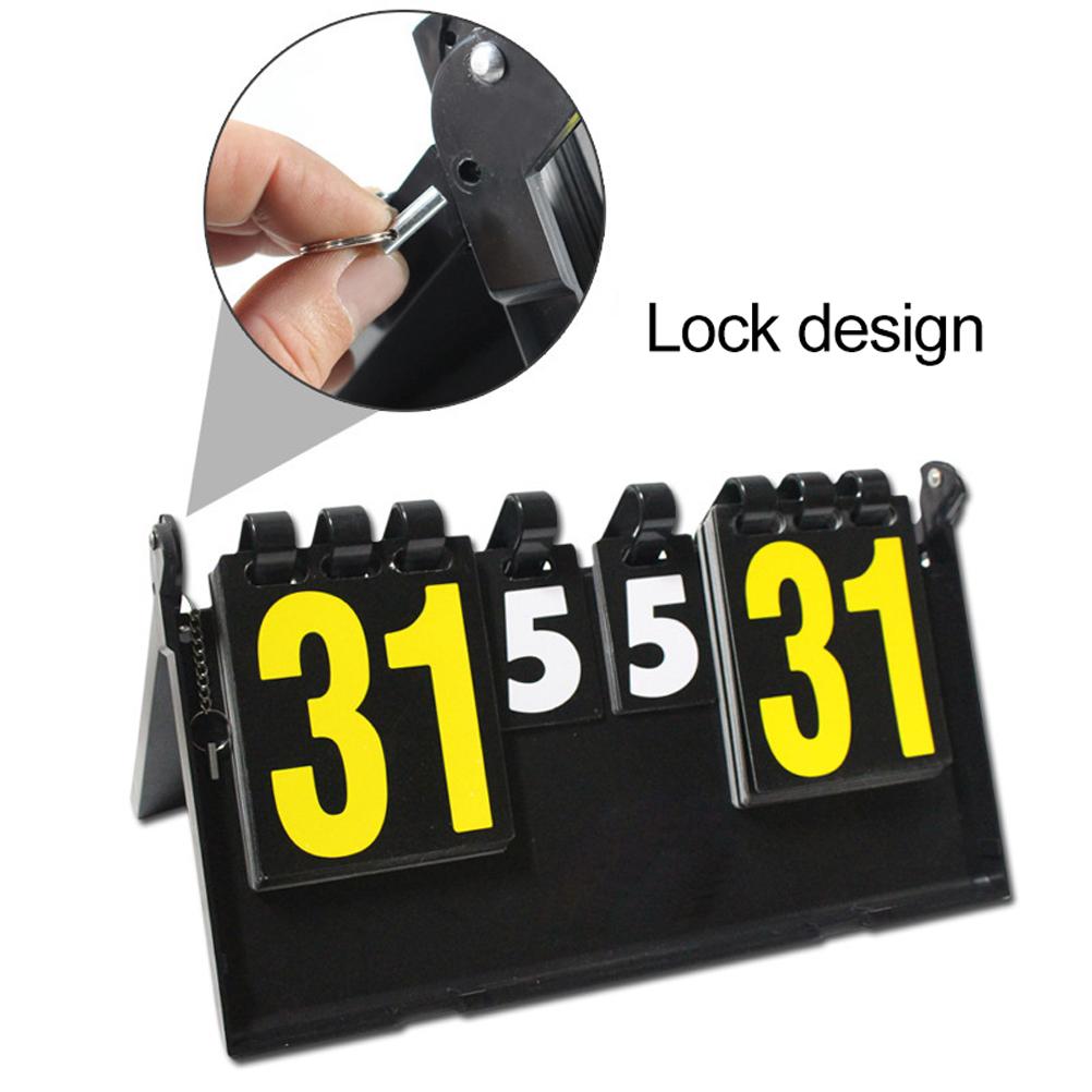 Anzeigetafel Punktezähler 4 Ziffern Tragbar Einfach Umklappen Punktezähler für Basketball Tennis Tischtennis Fußball Volleyball