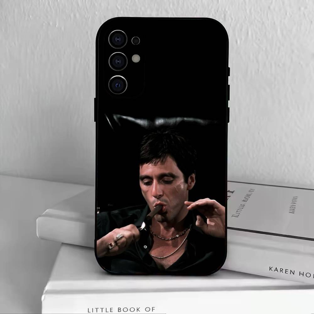 T-Tony Montana Phone Case For Samsung S25,S24,S21,S22,S23,S30,Ultra,S20,Plus,Fe,Lite,Note,10,Black Cover
