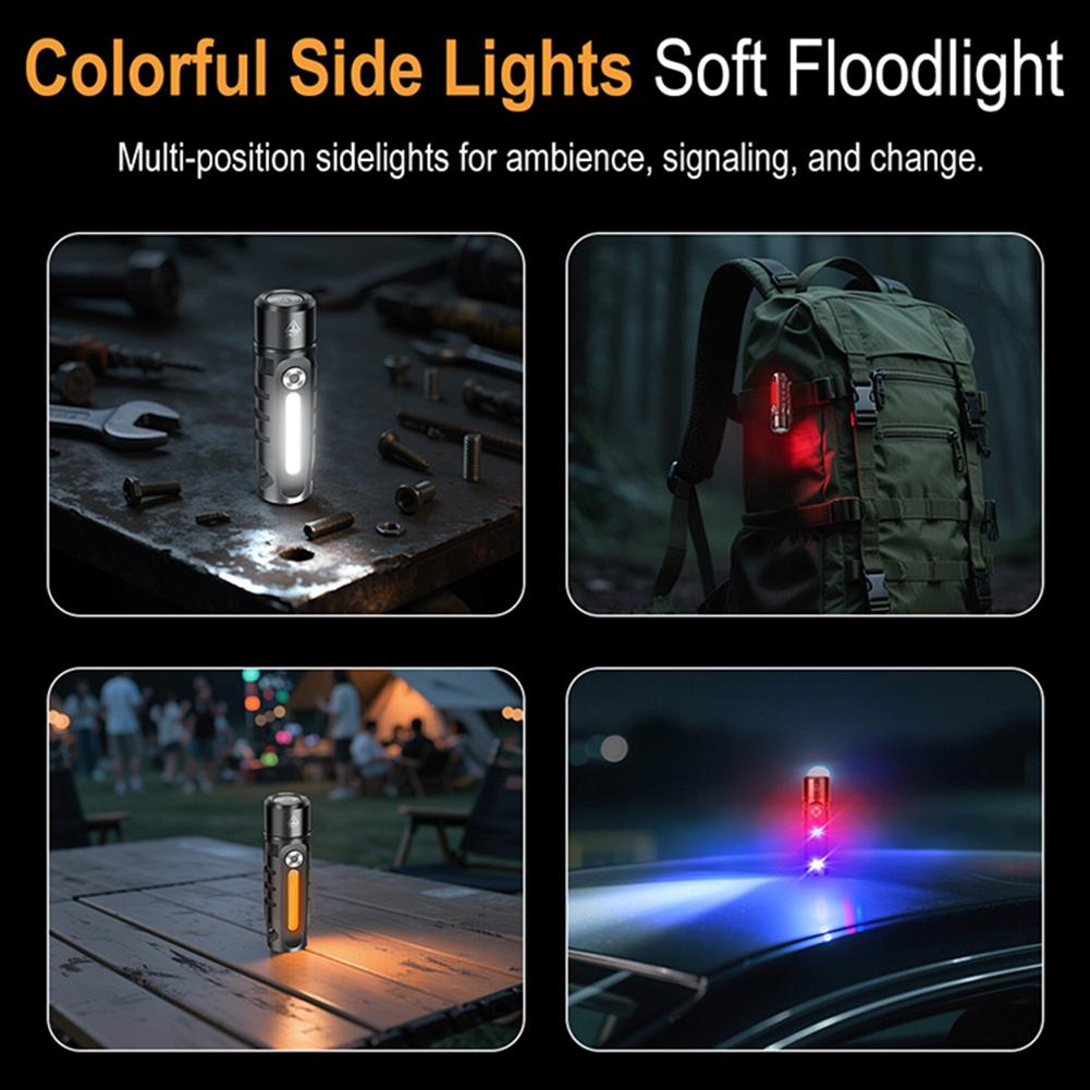 LED Waterproof Metal Conveniently Flashlight W/ Clip & Magnetic Powerful Handheld Flash Light for Camping Dog Walking Emergency