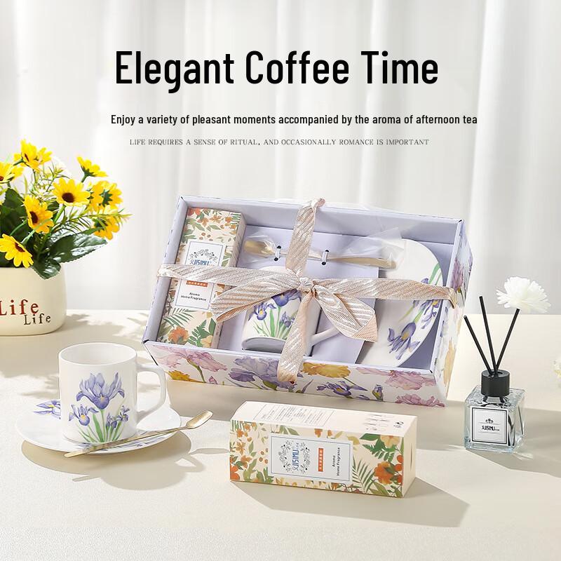 

Iris Ceramic Coffee Cup & Saucer Gift Set