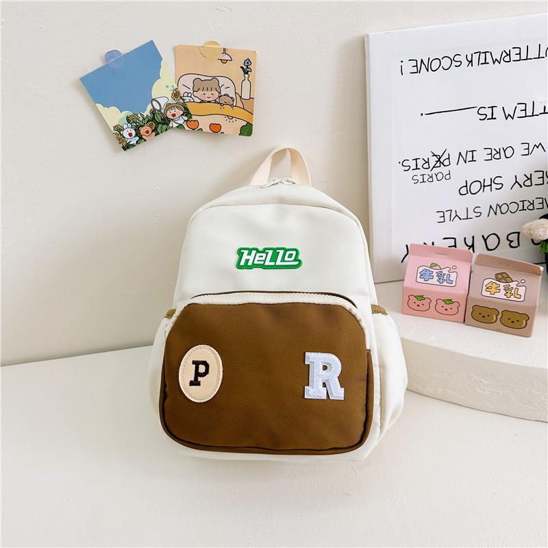 New Trendy Kids Nylon Backpack Colorful Letters Cute Casual School Bag