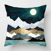 Nordic Mountains Sunrise Whale Metal Painting Pillowcase Sofa Decoration Cushion Cover  Home Decoration Cushion Cover