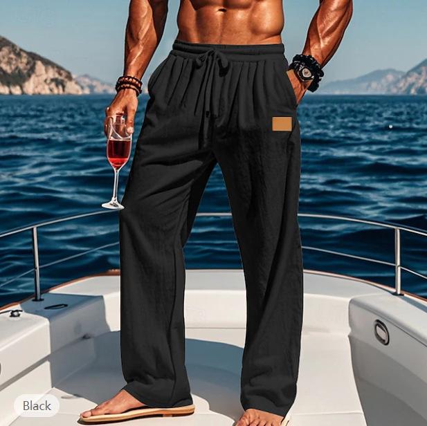 2026 Cross-Border Autumn Elastic Waist Straight-Leg Pants: Comfortable, Breathable for Outdoor or Beach Vacation