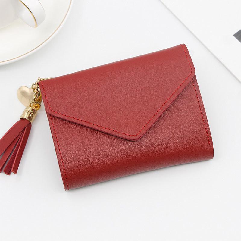 Trendy Women's Short Tassel Clutch with Card Holder & Coin Purse