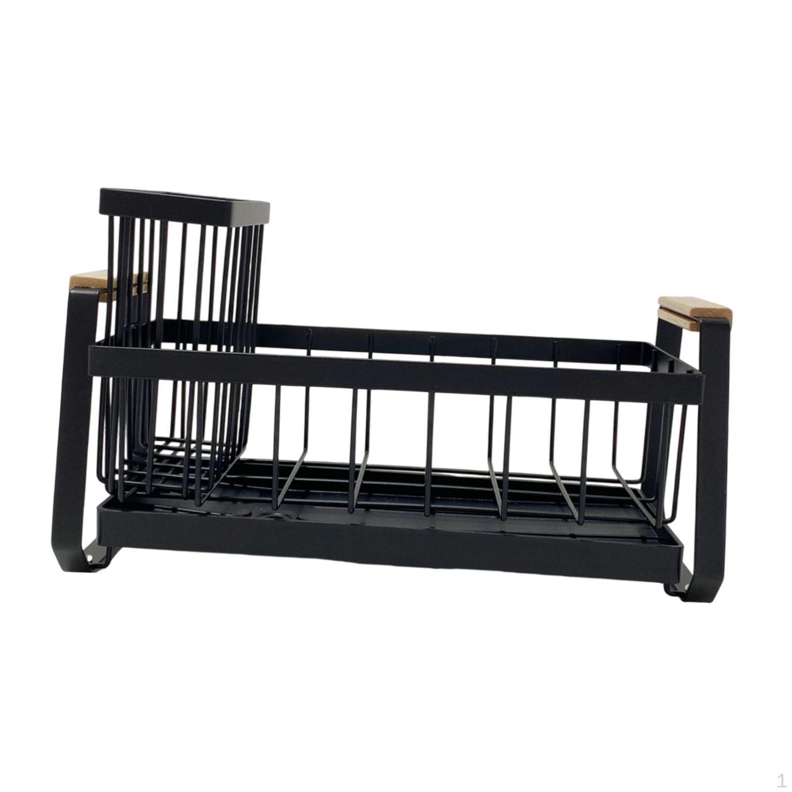 

Органайзер из углеродистой стали для кухонной раковины с функциональностью дозатора для моющего средства чёрный