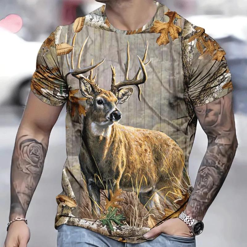 Summer Men's 3D Printed Crew Neck T-Shirt Halloween Dress Up