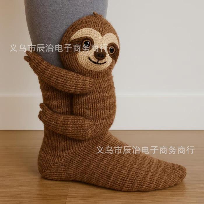 New animal socks Christmas knitted floor socks thermal socks cute autumn and winter floor socks