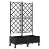 Planters with Trellis and Wheels 2 Pieces Black PP