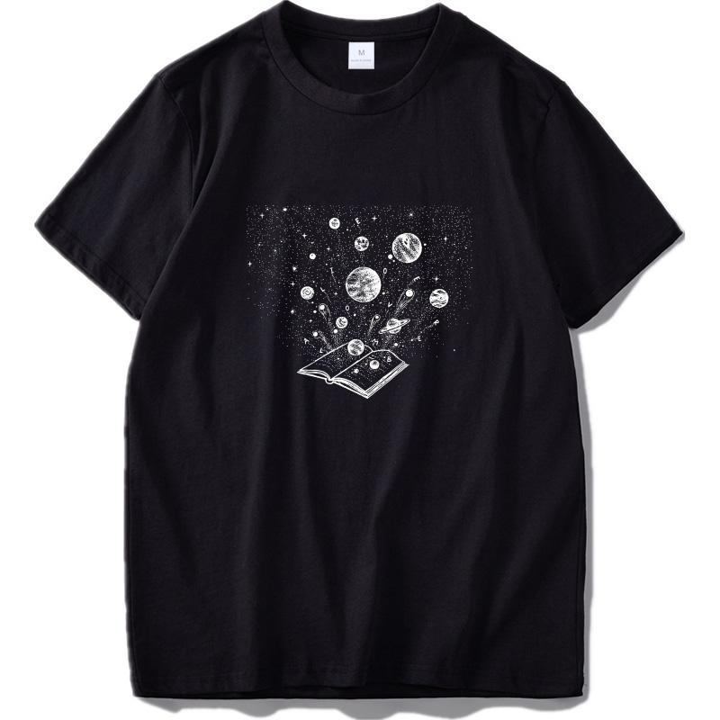 Universe T Shirt Book Holographic Projection Cool Gift For Man 100 Cotton Milky Way Tshirt 2XL