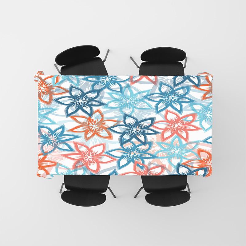 Floral Printed TableclothBrighten Up Your Dining Area with this Eye-Catching Decorative Fabric Perfect for Weddings, Parties Eve