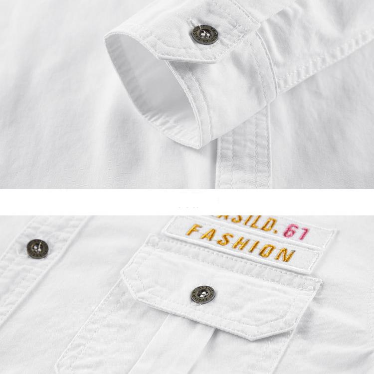 2024 модная мужская осенняя повседневная рубашка-карго в стиле милитари с тонкими — фото 7