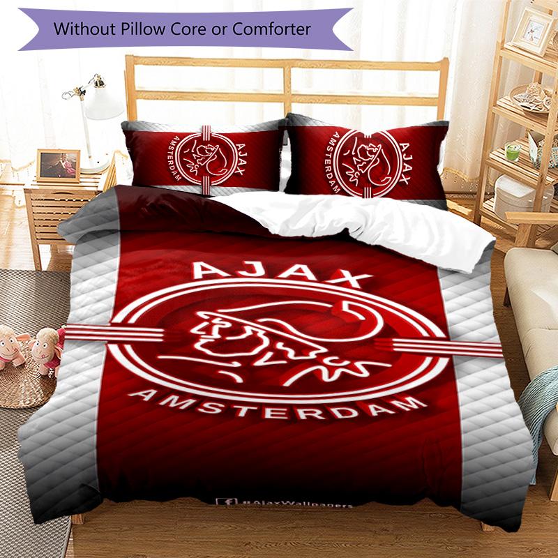 3pcs AFC Ajax pattern bedding set duvet cover set includes duvet cover &pillowcases,perfect all season bedroom decoration&gift