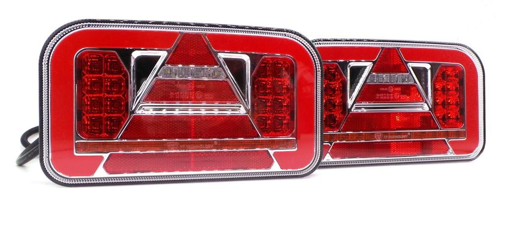 Lampa Led Z Dużym Trójkątem L+P, 12-24V Dynamiczny Kierunek