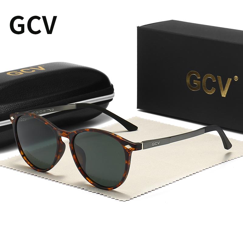 GCV 2021 Ultra Hafif TR90 Güneş Gözlüğü Erkek Kadın Polarize TAC Lens Sürüş Güneş Gözlüğü Kadın Spor Kedi Gözü Kelebek Yuvarlak